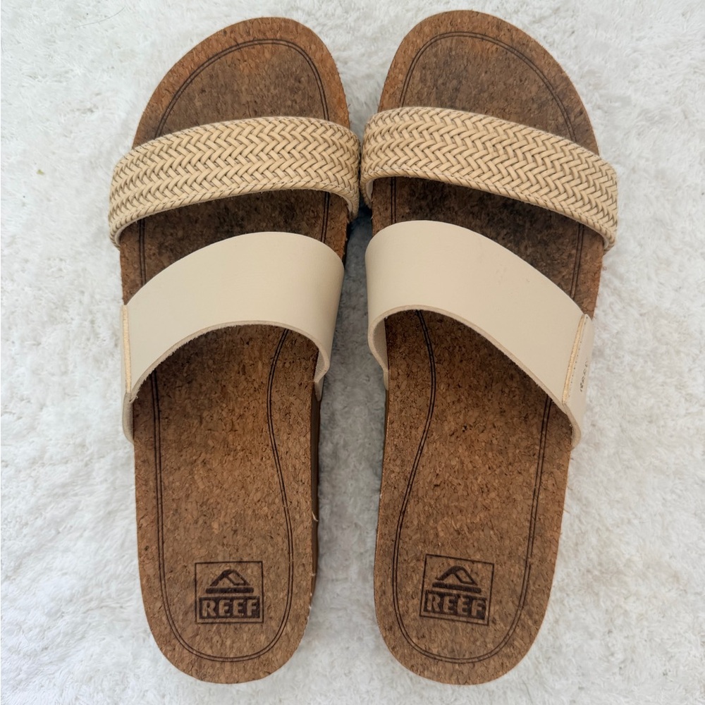 Reef Women’s Neutral Dual-Strap Slide Sandals